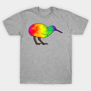 A little, rainbow Kiwi T-Shirt